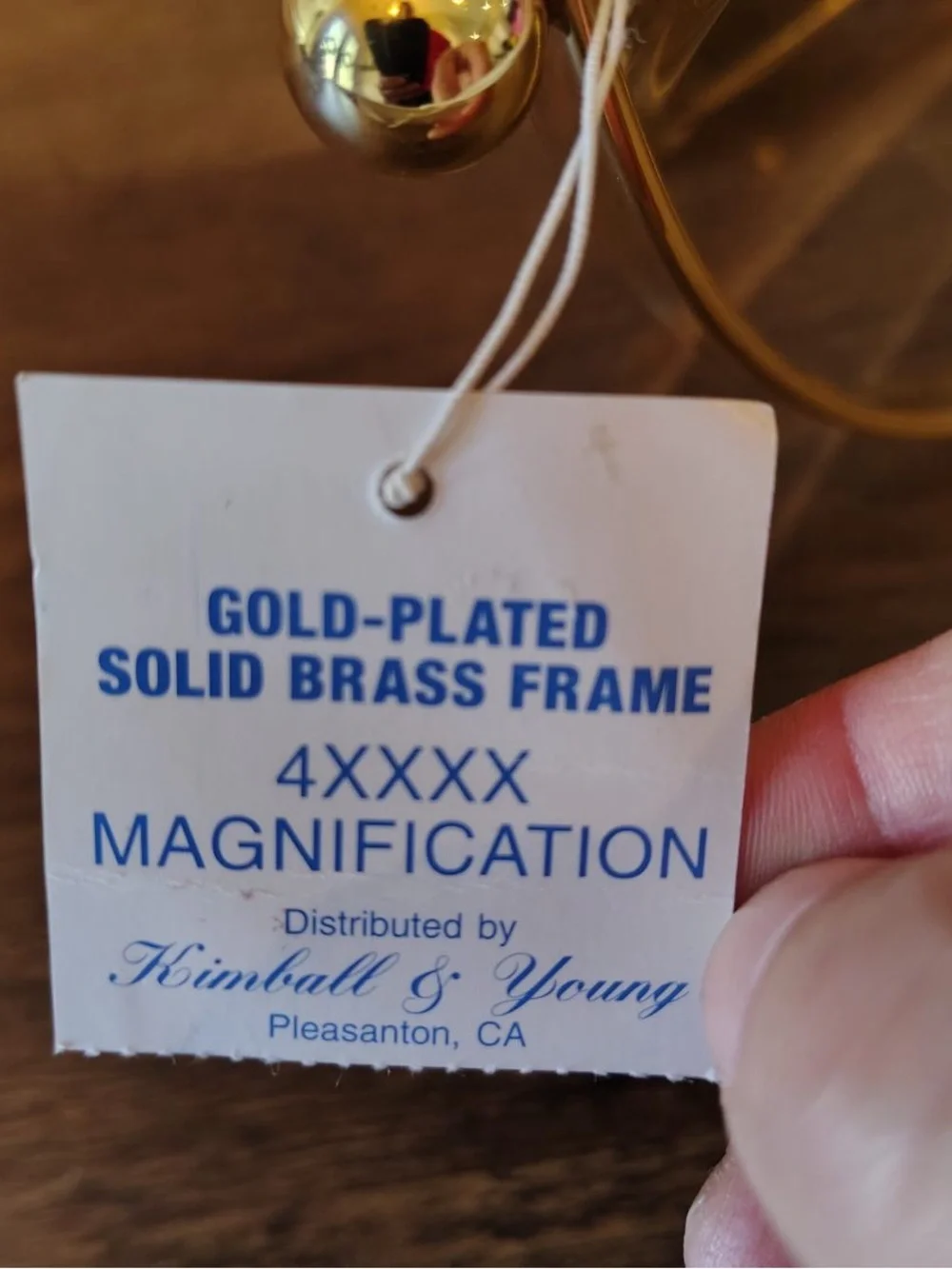 Kimball & Young Gold Plated Solid Brass 4xxxx magnification Table Mirror NWOB